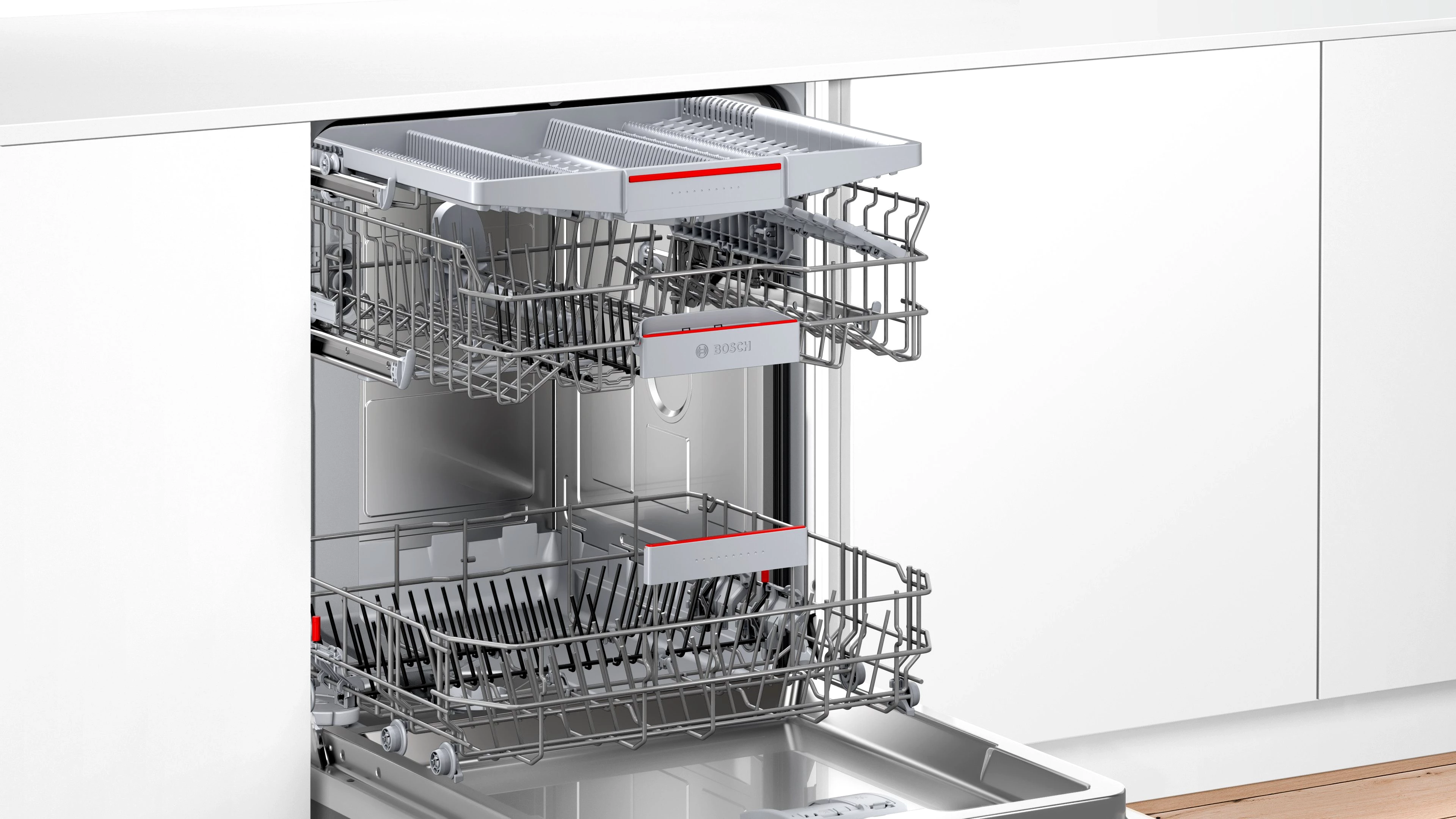 BOSCH teilintegrierbarer Geschirrspüler Serie 4 SMI4EVS09E, 14 Maßgedecke