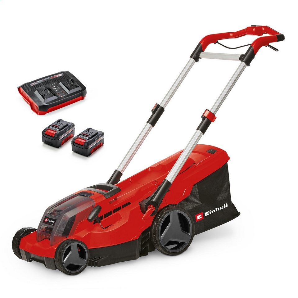 Einhell Akkurasenmäher Professional GP-CM 36/450, 38 cm Schnittbreite, 1x Akku-Rasenmäher, 2x 4,0 Ah Akku, Twincharger, Mulchkeil