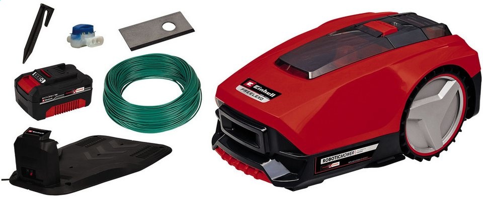 Einhell Rasenmähroboter »FREELEXO 550 Kit Mähroboter«, bis 550 m² Rasenfläche, (Set), Schnittbreite 18 cm, Inkl. Akku und Ladestation